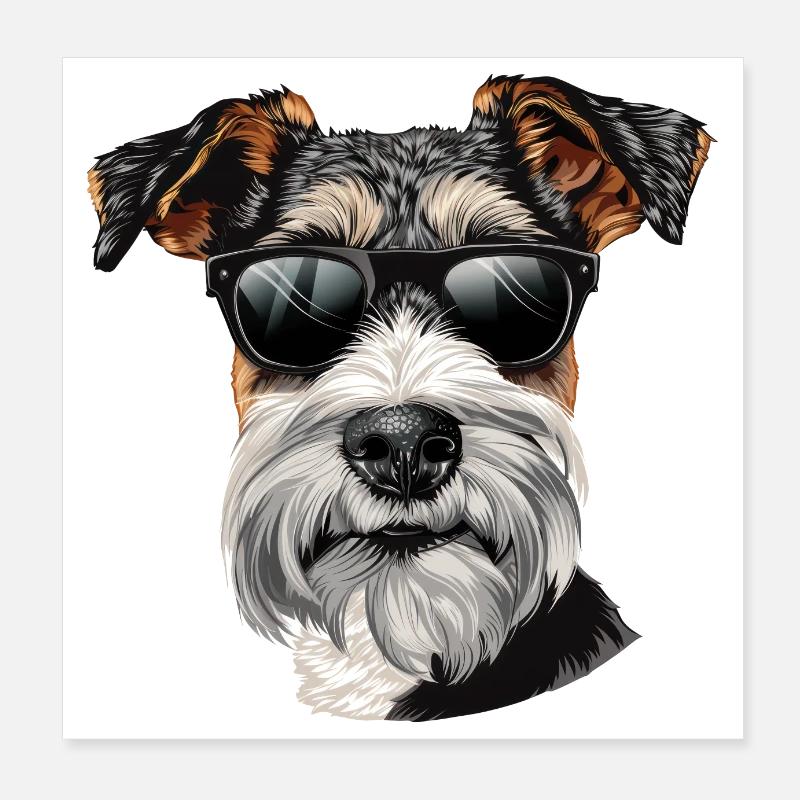 Drahthaar Foxterrier, Wire Fox Terrier, Hund Poster 20x20 cm