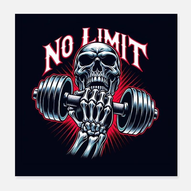Haltère de musculation No Limit Hard Workout Poster 20 x 20 cm