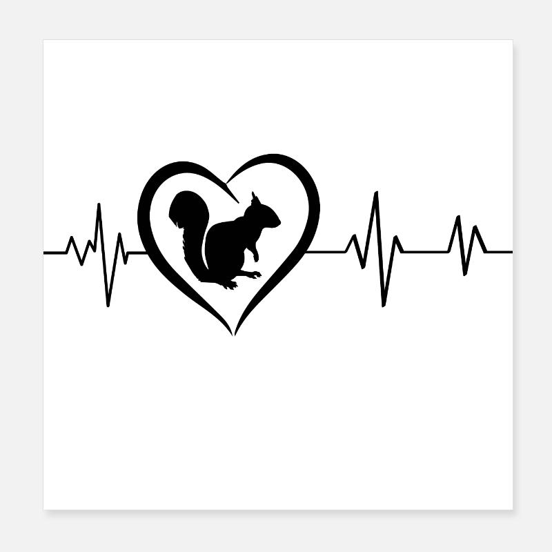Squirrel heartbeat Poster 8" x 8" (20x20 cm)