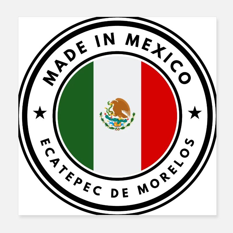 Made in Mexico Ecatepec De Morelos Emblem Poster 8" x 8" (20x20 cm)