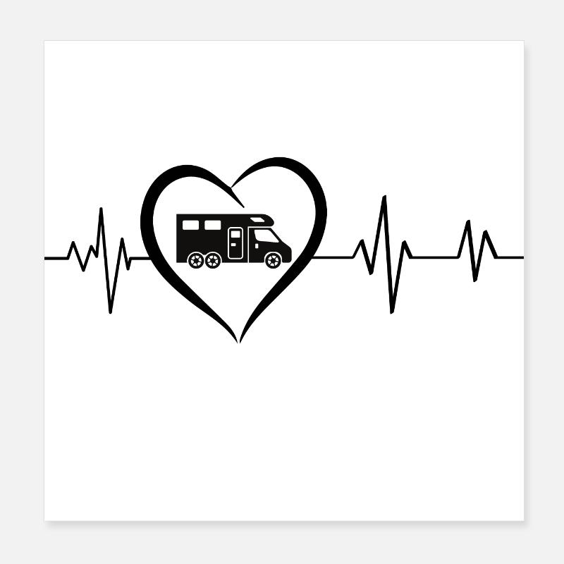 Herzschlag des Wohnmobils Poster 20x20 cm
