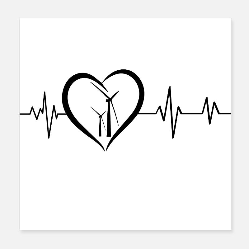 heartbeat wind energy Poster 8" x 8" (20x20 cm)