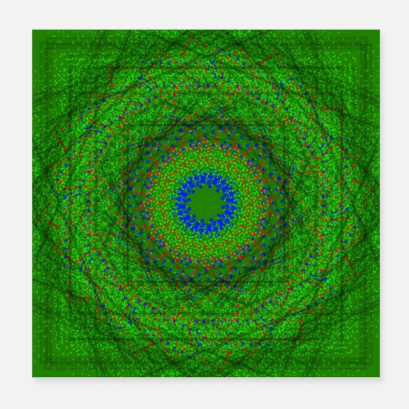 Mandala vert Poster 20 x 20 cm