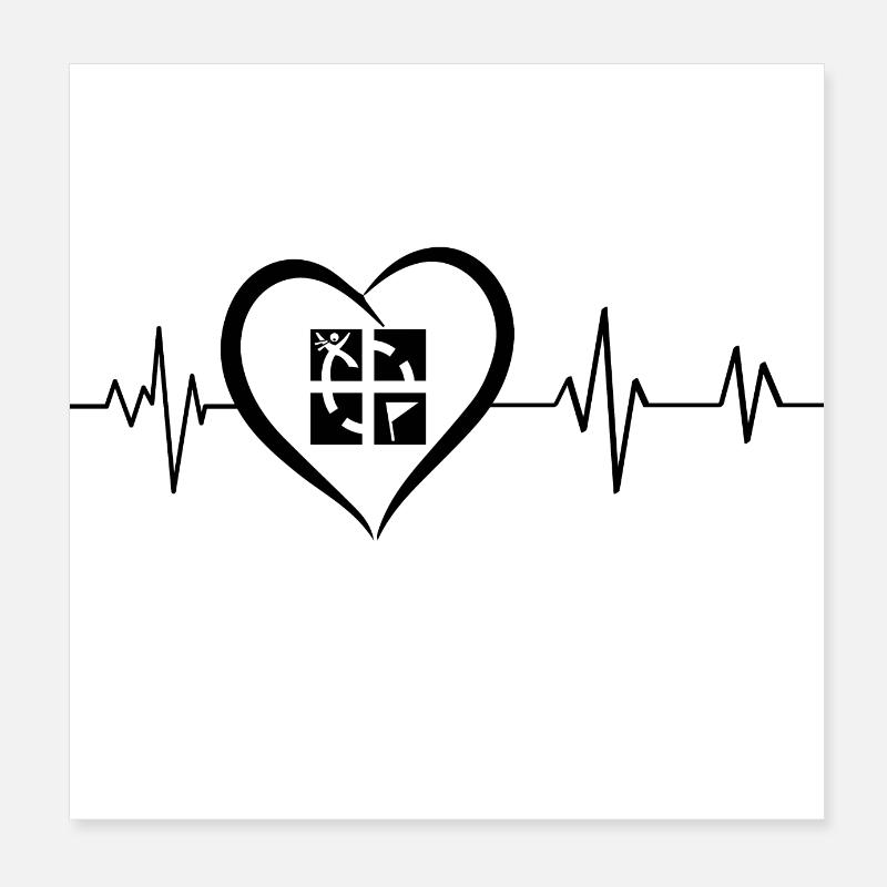 Heartbeat Geocaching Poster 20x20 cm