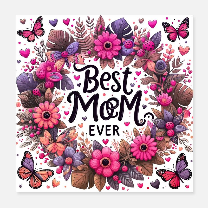 Die beste Mutter der Welt Mutter Mutter Beste Supermutter Poster 20x20 cm