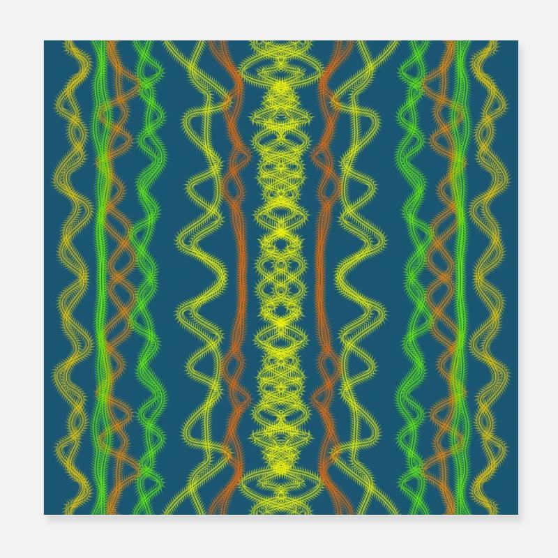 Ondulations de couleurs Poster 20 x 20 cm