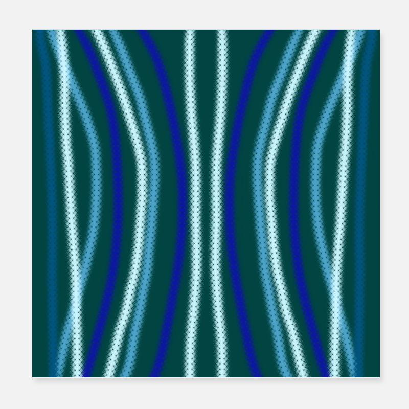 Rayures bleues verticales - Poster 20 x 20 cm - blanc