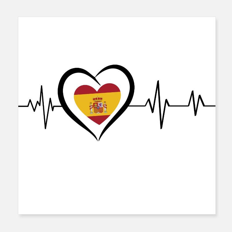 Heartbeat Spain Poster 8" x 8" (20x20 cm)