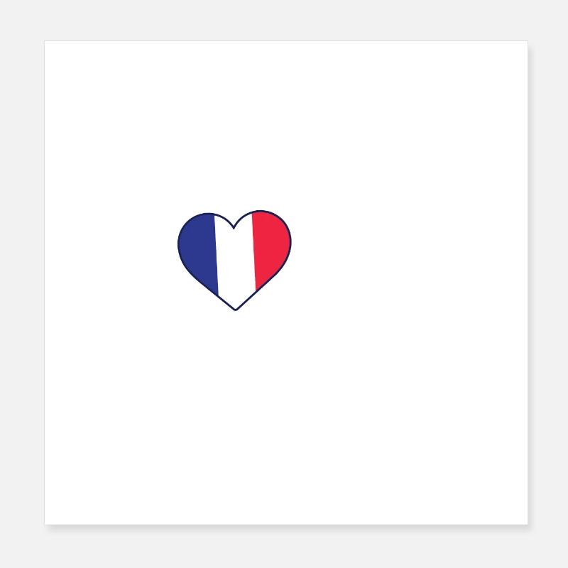 Herzschlag Frankreich Poster 20x20 cm