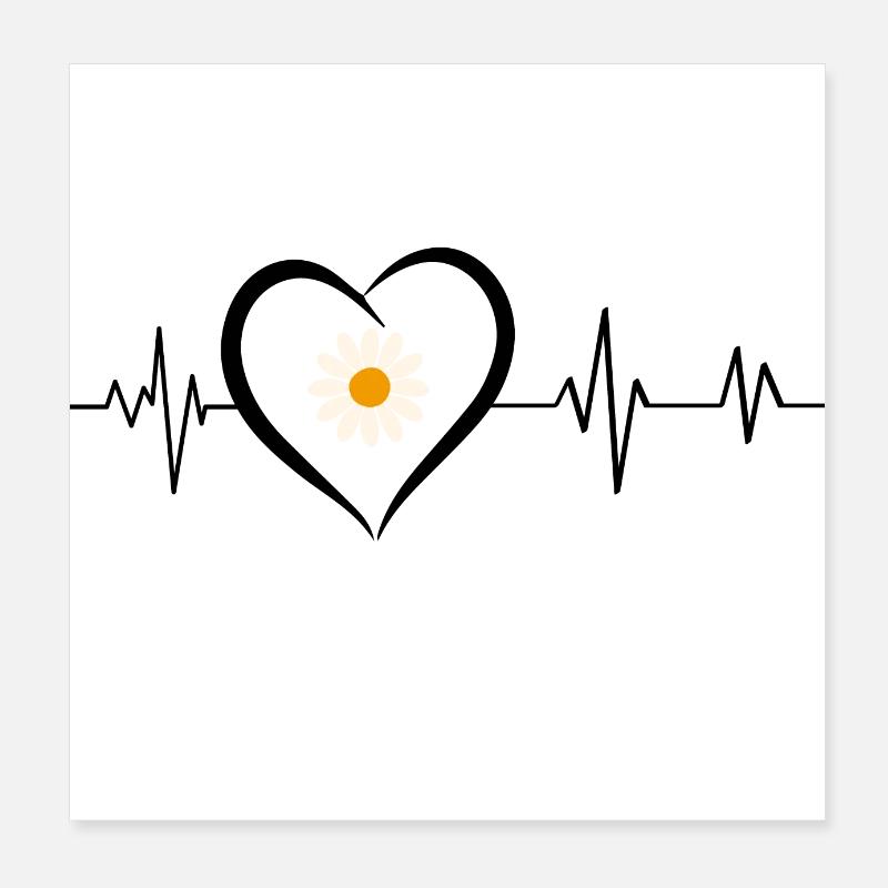 Daisy Heartbeat Poster 8" x 8" (20x20 cm)