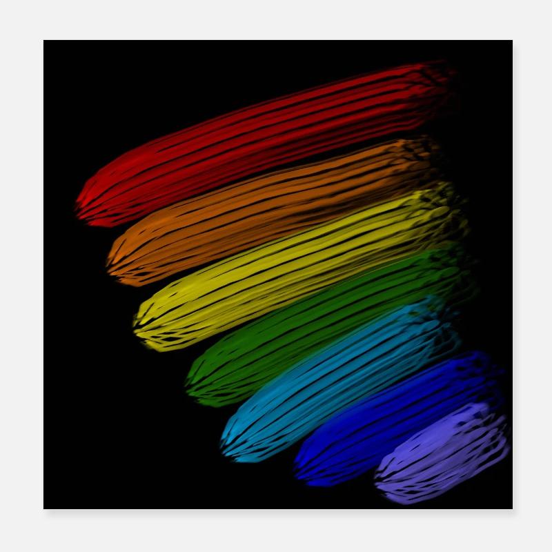 Regenbogen-Streifen Poster 20x20 cm