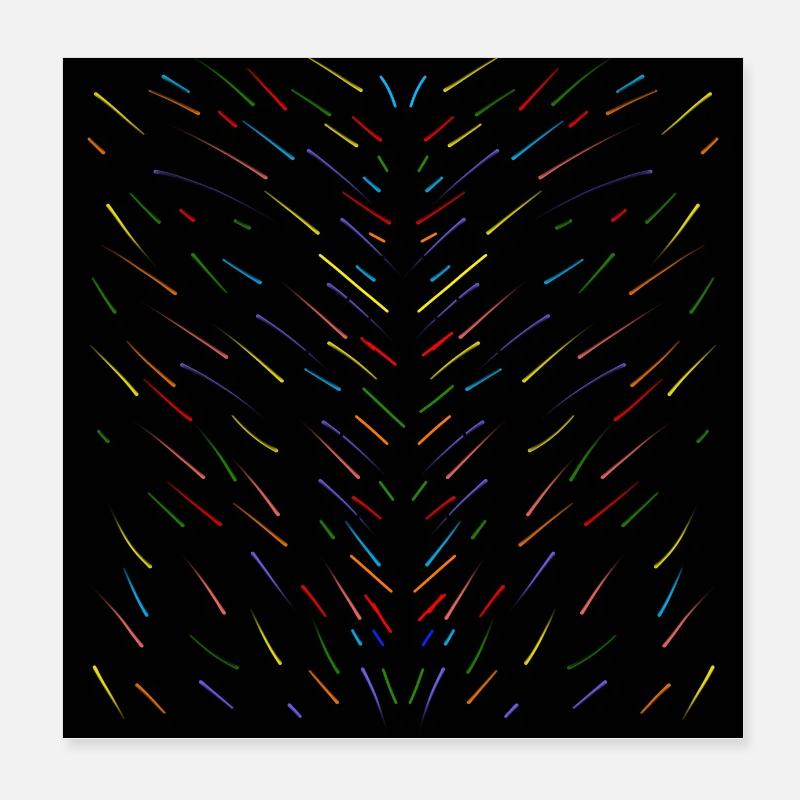 Colored Rain Poster 8" x 8" (20x20 cm)