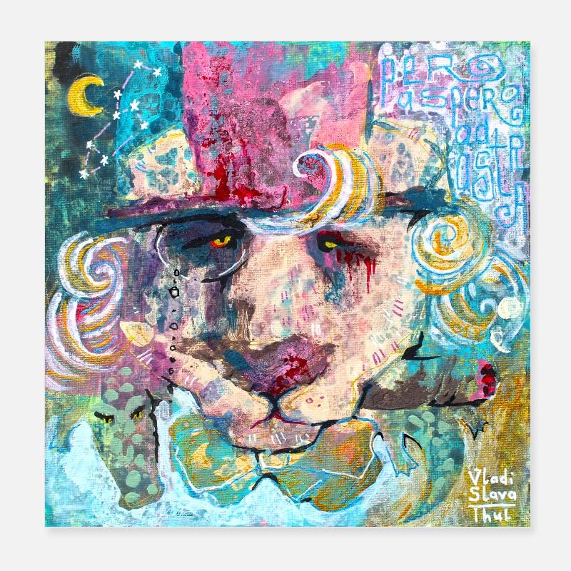 Amigo Löwe Poster 20x20 cm