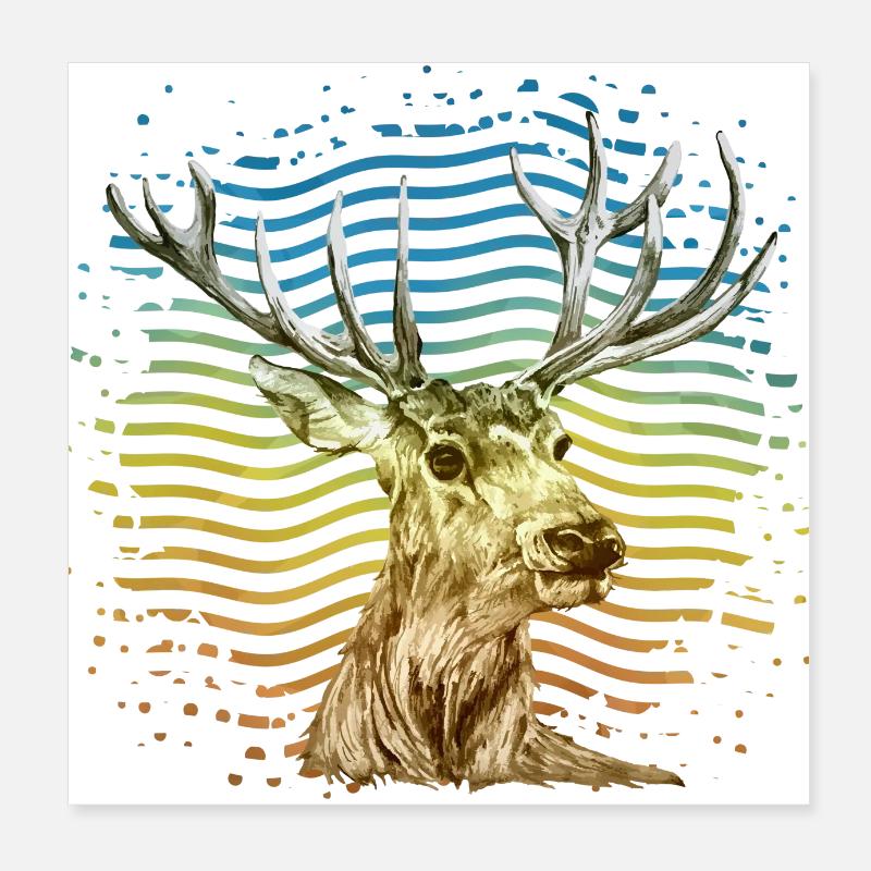 Deer Poster 8" x 8" (20x20 cm)