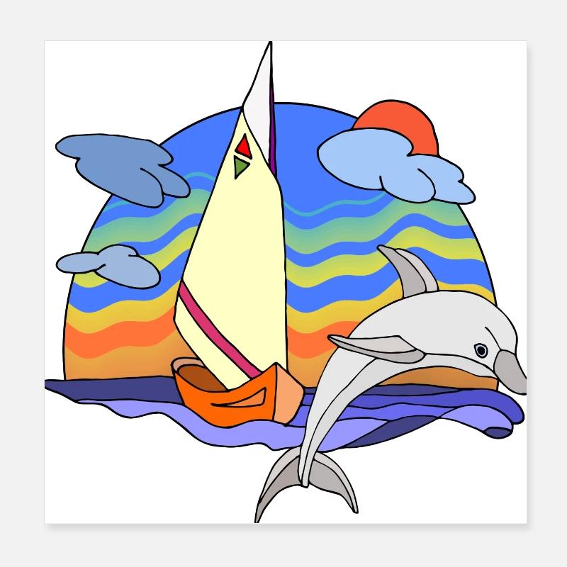 Sailboat Poster 8" x 8" (20x20 cm)