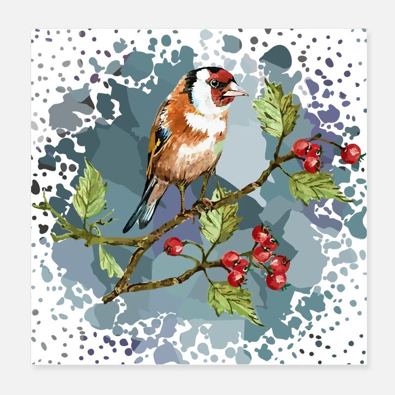 Oiseau coloré Poster 20 x 20 cm