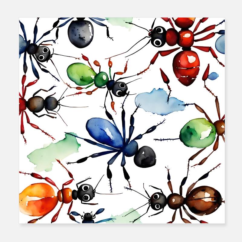 Ants Poster 8" x 8" (20x20 cm)