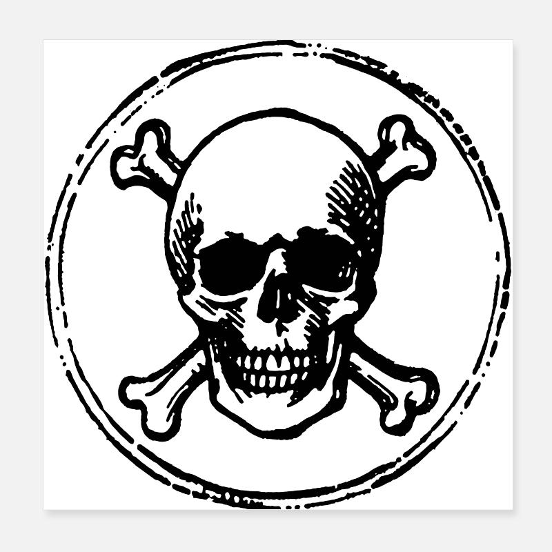 Pirate crâne et os Poster 20 x 20 cm