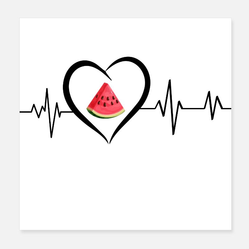 battement de cœur pastèque Poster 20 x 20 cm