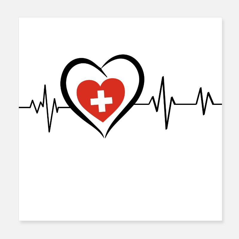 Schweizer Herzschlag Poster 20x20 cm