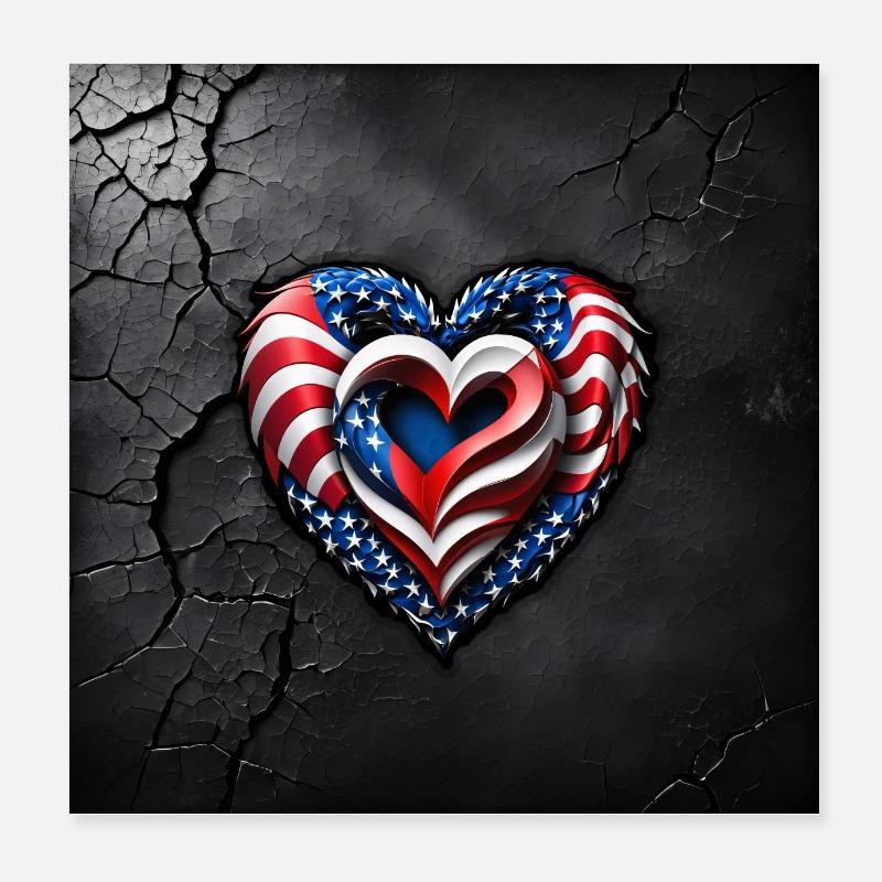 Le cœur Poster 20 x 20 cm