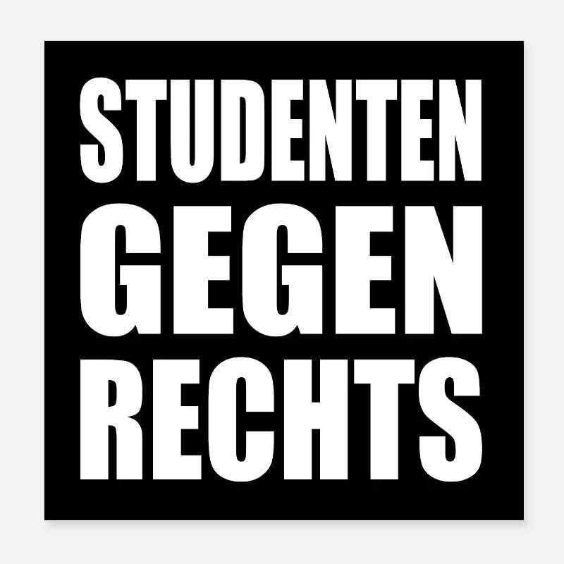 Studenten gegen rechts Poster 20x20 cm