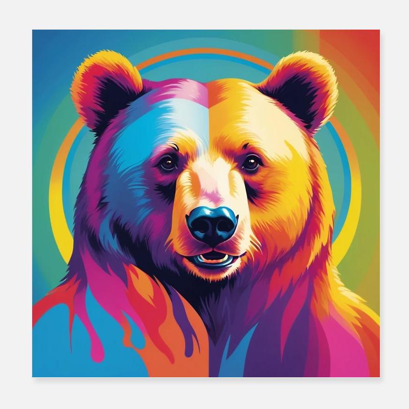 Pride Bear - Poster 20x20 cm - Weiß