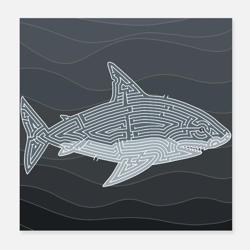 Labyrinthe-requin Poster 20 x 20 cm