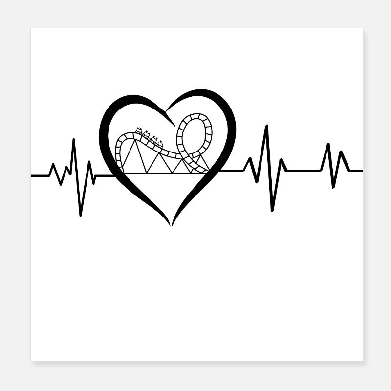 heartbeat Rollercoaster Poster 8" x 8" (20x20 cm)