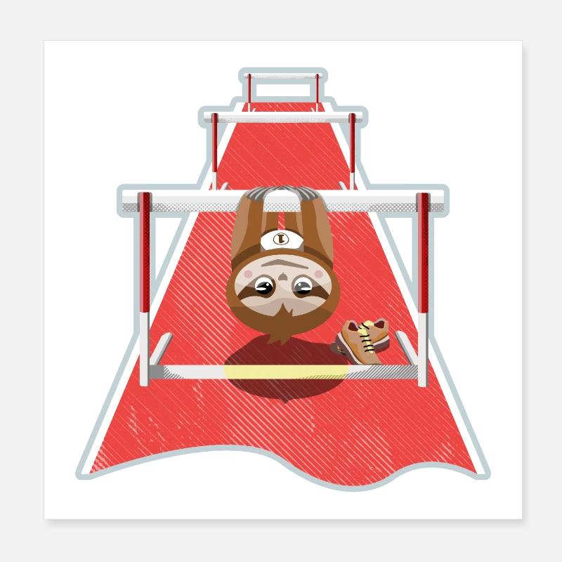 Sloth track and field Poster 8" x 8" (20x20 cm)