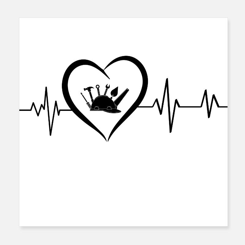 Heartbeat Engineer Poster 8" x 8" (20x20 cm)