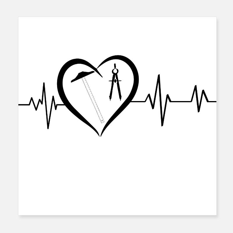 Heartbeat Architecture Poster 8" x 8" (20x20 cm)