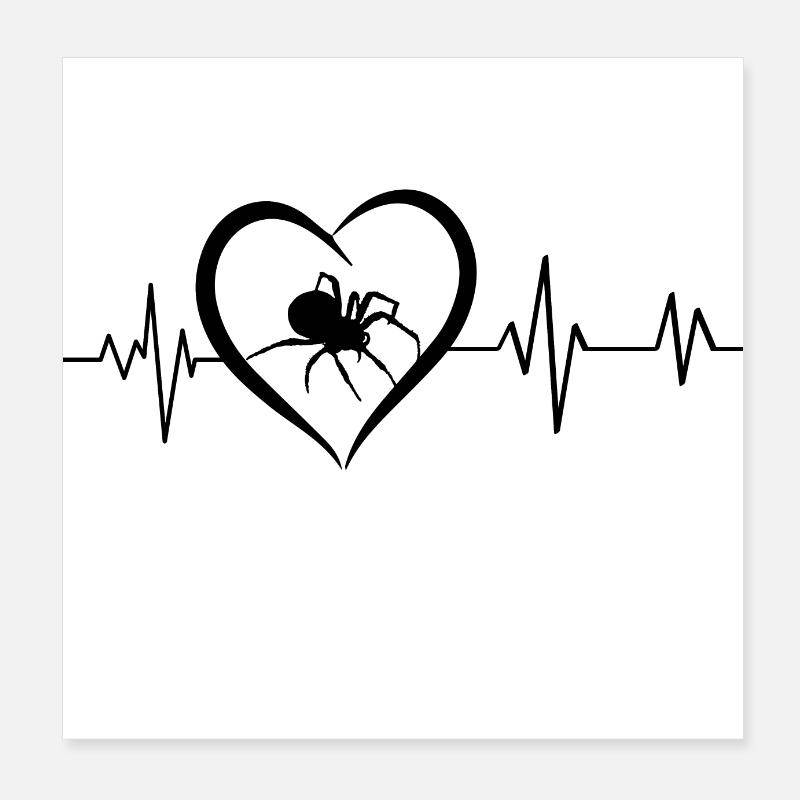 Spider heartbeat Poster 8" x 8" (20x20 cm)