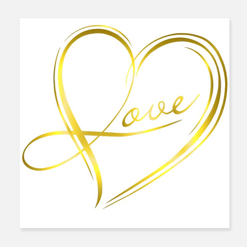 golden heart Poster 8" x 8" (20x20 cm)