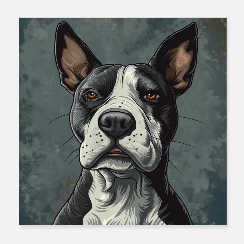 Bullterrier Poster 20x20 cm