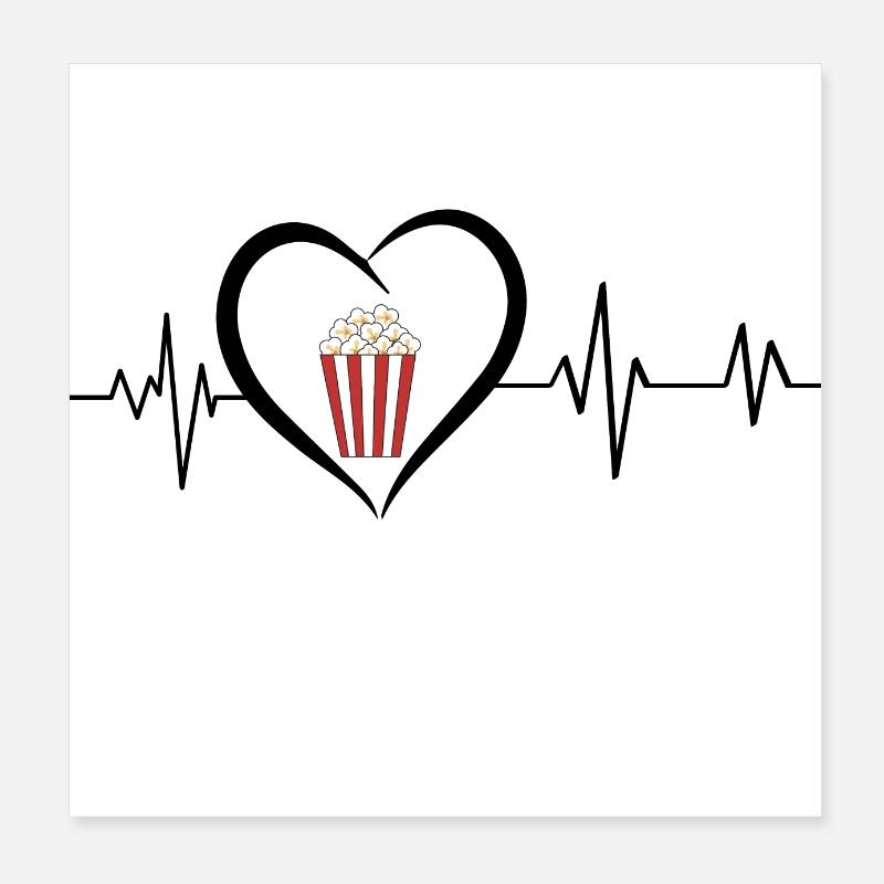battement de cœur popcorn Poster 20 x 20 cm