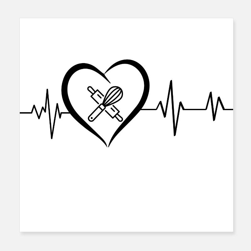 Heartbeat Bäcker Konditor Poster 20x20 cm