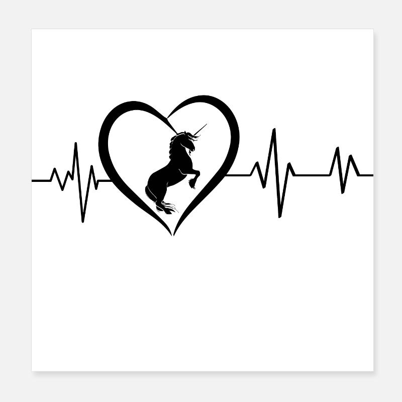 Unicorn heartbeat Poster 8" x 8" (20x20 cm)