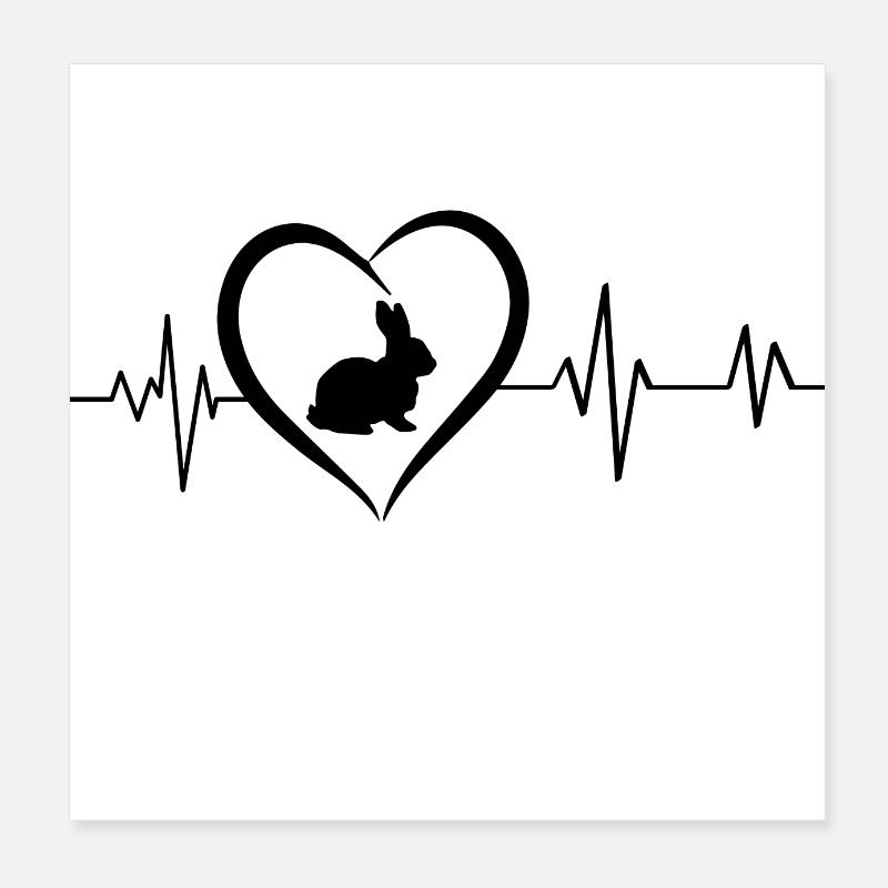 Rabbit heartbeat Poster 8" x 8" (20x20 cm)