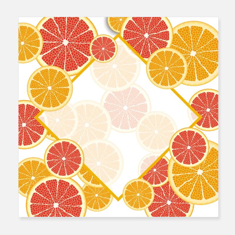 Grapefruit Orange Fenster Poster 20x20 cm