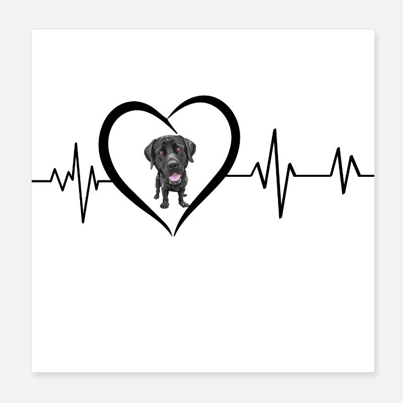 battement de cœur labrador noir Poster 20 x 20 cm
