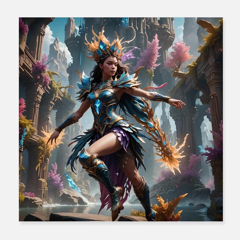 crystalline Dancer Poster 20x20 cm