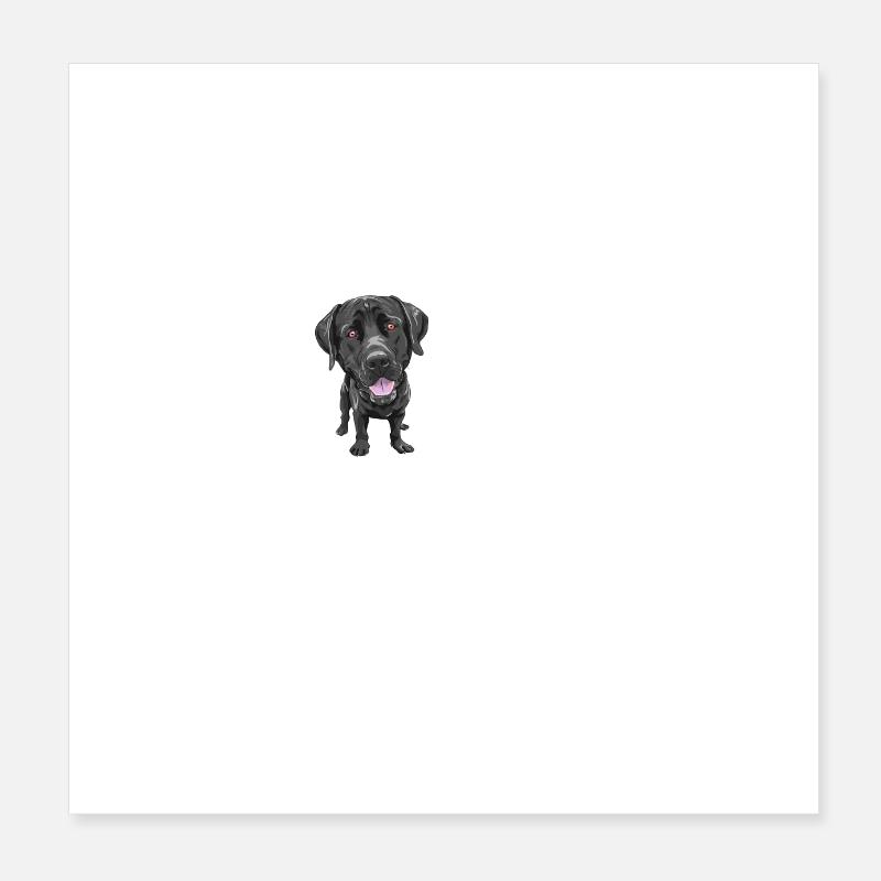 Black Labrador Heartbeat Poster 8" x 8" (20x20 cm)