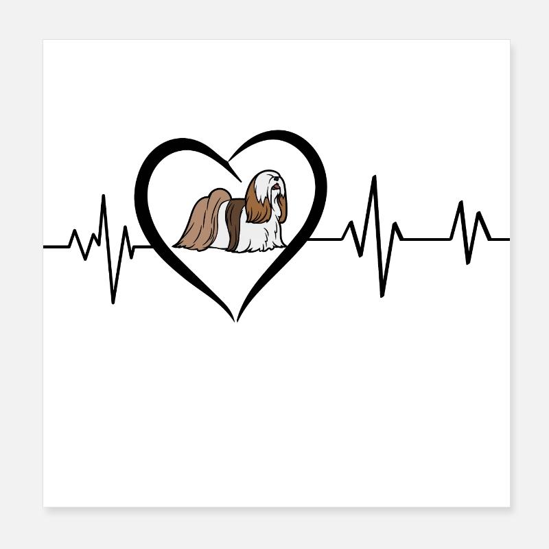 Heartbeat Lhasa Apso Poster 20x20 cm