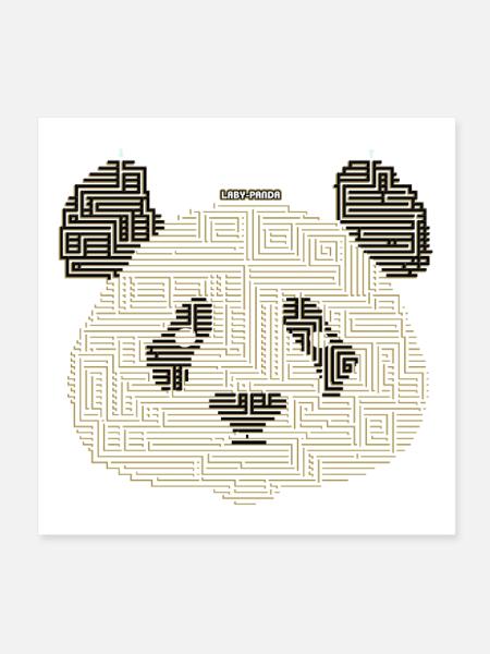 Laby-Panda - Poster 20x20 cm - Weiß - Vorne