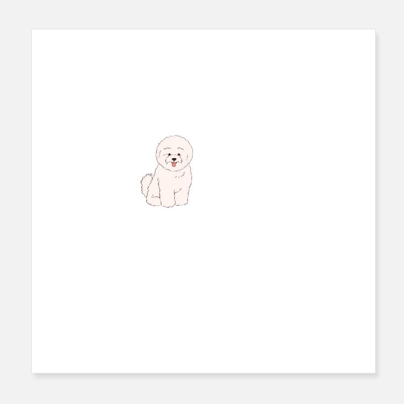Bichon heartbeat Poster 8" x 8" (20x20 cm)
