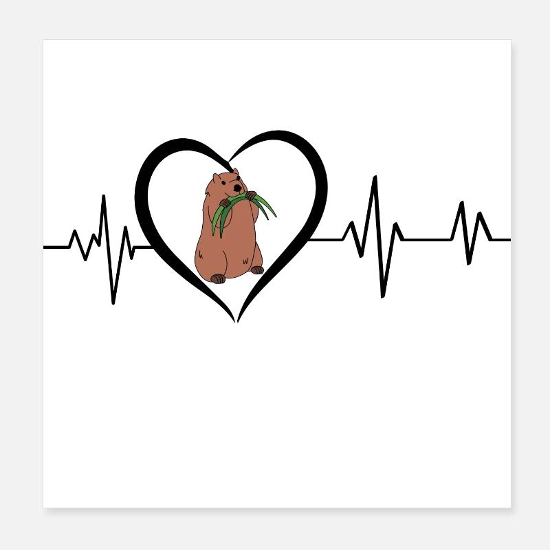 Murmeltier-Herzschlag Poster 20x20 cm