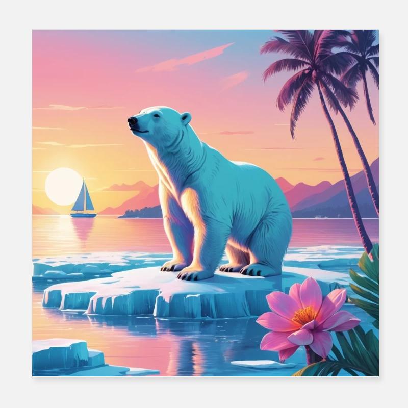 Polar bear Poster 8" x 8" (20x20 cm)