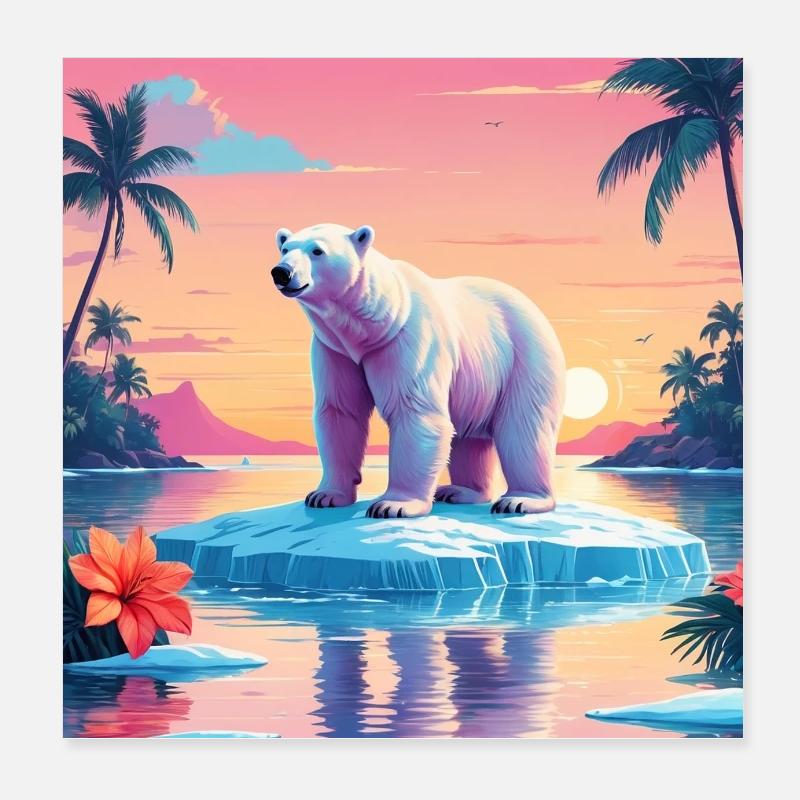 Ours blanc Poster 20 x 20 cm