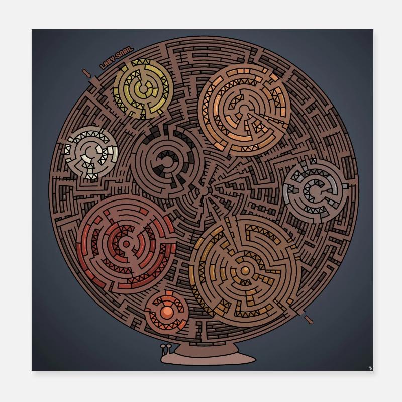 Laby Snail Poster (V2) Poster 20 x 20 cm